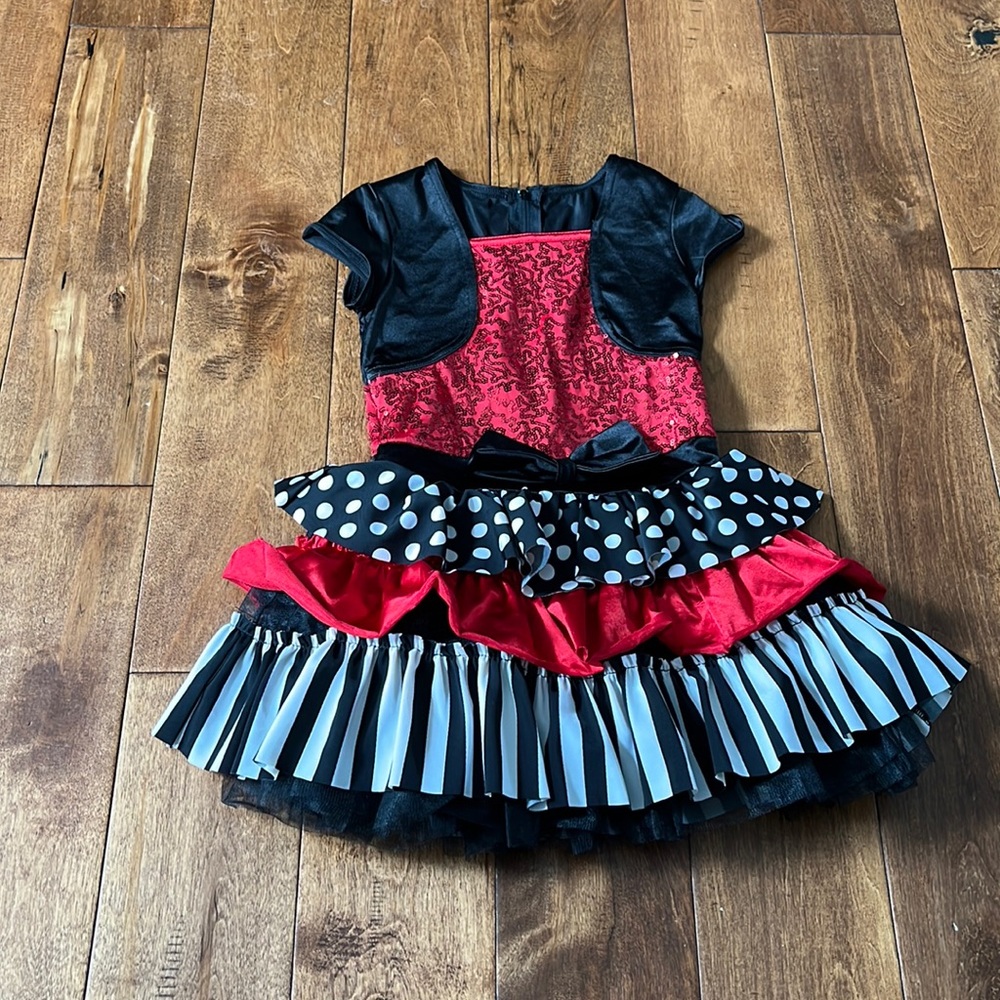 red black and white jazz/acro costume